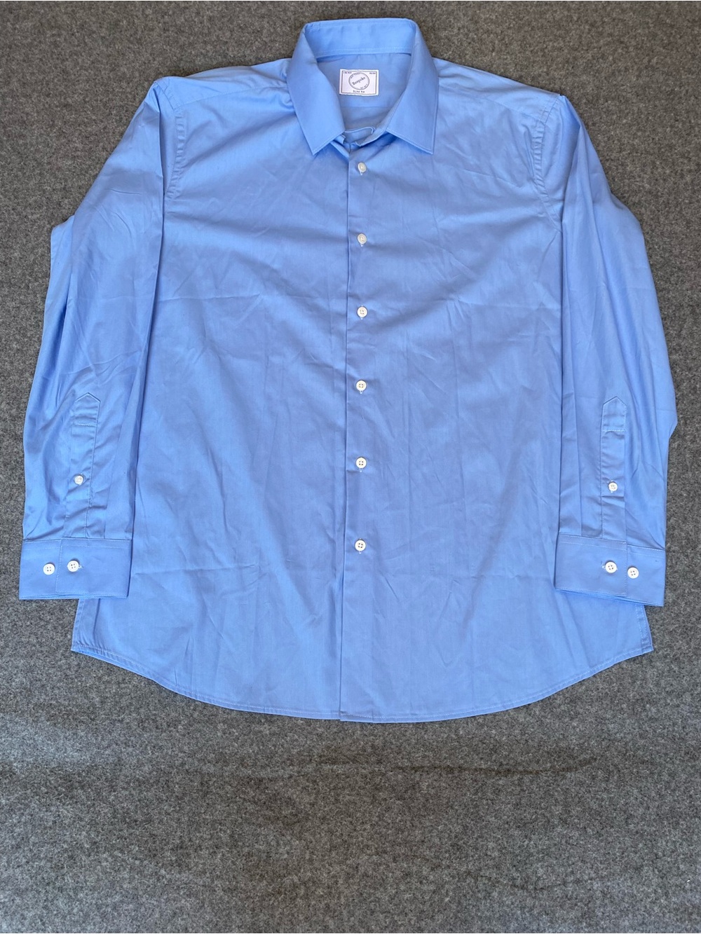 Bespoke Sky Blue Men's Dress Shirt L Slim Fit Button-Up Corporate Core Old Money